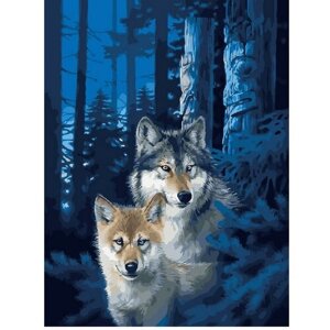 Картина по номерам 000 Hobby Home Ночные волки 40х50