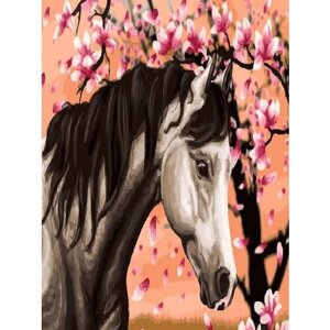 Картина по номерам 000 Hobby Home Серый конь 40х50