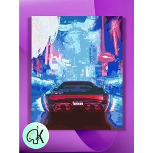 Картина по номерам на холсте Cyberpunk car, 40 х 50 см