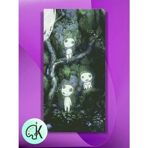 Картина по номерам на холсте Принцесса Мононоке - Духи деревьев, 30 х 60 см