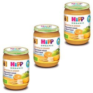 Каша Hipp безмолочная зерновая с фруктами с 6 месяцев, 190 гр., 3 шт.