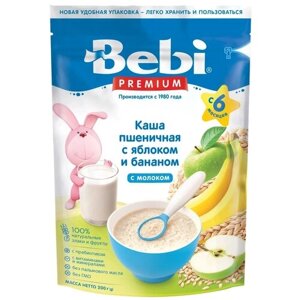Каша молочная Bebi Premium Пшеничная с яблоком и бананом с 6 мес. 200 г