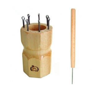 Klass & Gessmann Куколка для вязания шнура на 7 крючков ромбовидная 680-007 дерево