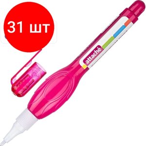 Комплект 31 штук, Корректирующий карандаш 5 мл Attache пластиковый наконечник цвет ассорти