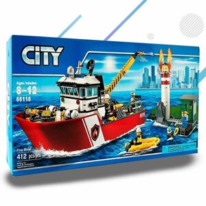 Конструктор Сити Пожарный Катер 66226 Набор 412 деталей, подарочный игровой набор для детей взрослых, мальчиков и девочек