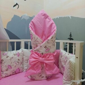 Конверт - одеяло для новорожденных Mamdis розовое