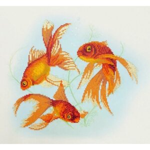 Кристальная (алмазная) мозаика фрея ALVR-207 "Золотые рыбки"