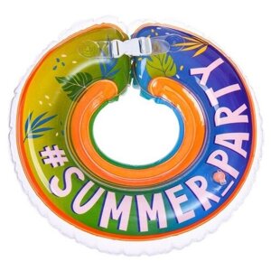 Круг детский на шею, для купания, Summer Party, с погремушками, двухкамерный