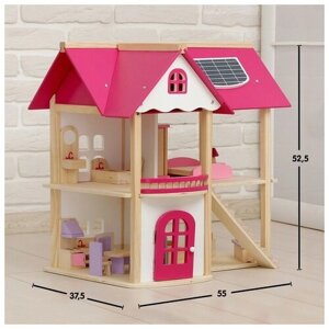 Кукольный домик "Розовое волшебство" с мебелью