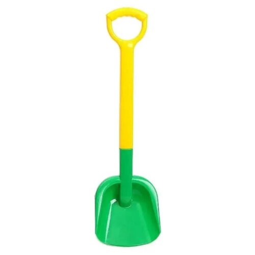 Лопата детская. с пластиковой ручкой. для снега и песка. зеленая. размер лопаты - 18 х 9 х 66 см.