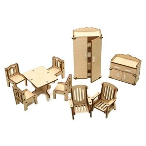 Мебель игрушечная для кукольного домика Лесная мастерская "Гостиная", деревянная, для детей