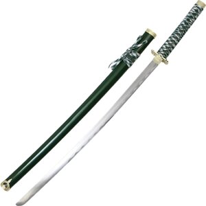 Меч самурайский. Ножны зеленые, золотой декор