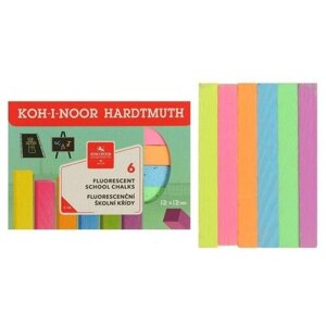 Мелки цветные 6 штук Koh-I-Noor 1125, прямоугольные, флуоресцентные