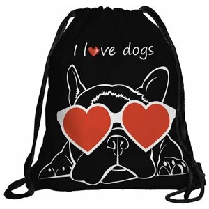 Мешок для сменной обуви Homepick 38х42м Ilovedogsbagglasses/1145/