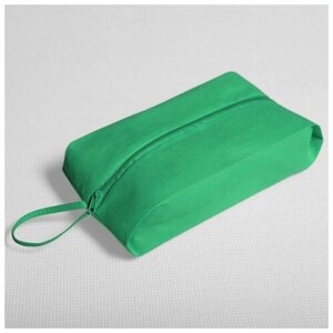 Мешок, сумка для обуви, сменки, сменной на молнии, цвет зелёный