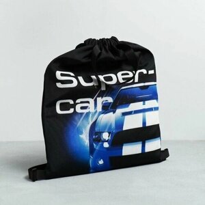 Мешок, сумка для обуви, сменки, сменной Super Car, два вида ручек, 41х31 см