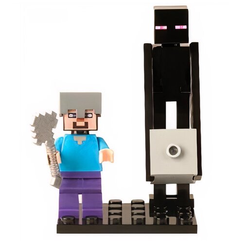 Мини-фигурки Майнкрафт Стив и Эндермен Minecraft (4 и 7 см)