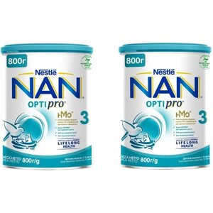 Молочко детское Nestle NAN 3 OPTIPRO для роста, иммунитета и развития мозга, с 12 месяцев, 800 г 2 шт
