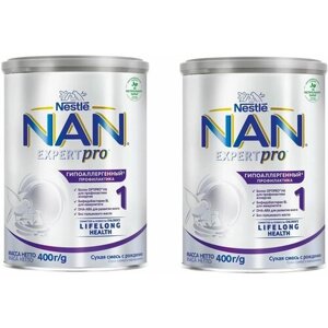 Молочная смесь Nestle NAN 1 ExpertPro гипоаллергенный с рождения 400 г 2 шт