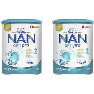 Молочная смесь Nestle NAN 2 OPTIPRO для роста, иммунитета и развития мозга, с 6 месяцев, 800 г 2 шт