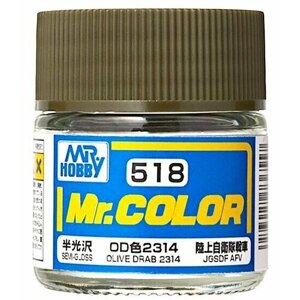 MR. HOBBY Mr. Color Olive Drab 2314 (JGSDF AFV) полуматовый, Краска акриловая, 10мл