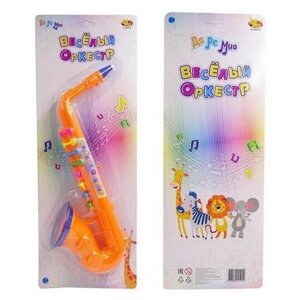 Музыкальный инструмент ABtoys ДоРеМио Весёлый оркестр Саксофон оранжевый