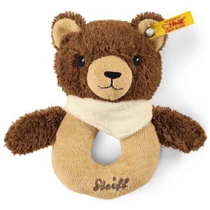 Мягкая игрушка Steiff Basti Bear Grip Toy (Штайф погремушка-колечко Мишка Басти бежево-коричневый 12 см)