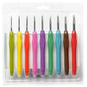 Набор алюминиевых крючков Maxwell Colors с эргономичной ручкой арт. TB. AL-REZ. MIX (2.0-6.0мм)