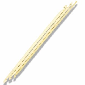 Набор бамбуковых двухсторонних крючков для вязания 3шт. d-4.5мм,5.5мм,6.5мм, длина- 24см, цвет: бледно-желтый
