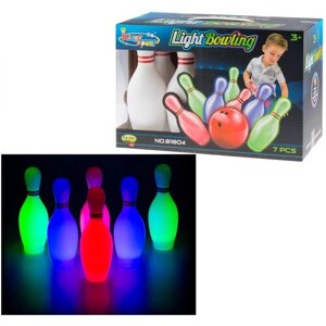 Набор Боулинг / Набор кегли с подсветкой с мячом / Боулинг для игр на улице и дома