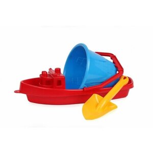 Набор для песочницы красный технок лопатка детская для песочницы / ведерко для песочницы / игрушки для песочницы / корабль игрушка / кораблик игрушка / кораблик для ванной