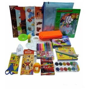 Набор для творчества школьника первого класса. Творческий набор для девочки дошкольника 26 предметов.