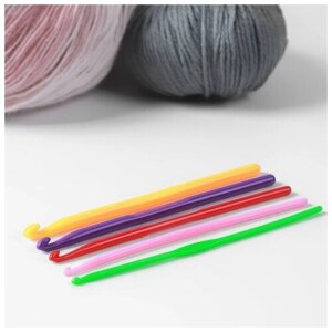 Набор крючков для вязания, d 3-7 мм, 5 шт , цвет разноцветный