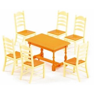 Набор мебели для кукол полесье №6, 7 элементов, оанжевый П-54395/оранжвый