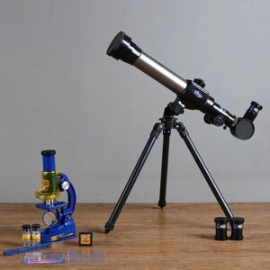 Набор обучающий "Юный натуралист Ultra"телескоп настольный 20х/ 30х/ 40х, съемные линзы, микроскоп 100х/ 200х/ 450х, инструменты для исследований
