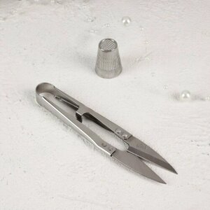 Ножницы для обрезки ниток, стальные, 13 3,5 см, цвет серебряный (6 шт)