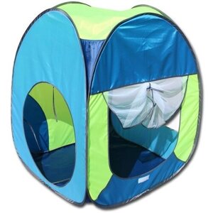 Палатка, 4 грани квадрат, 75 75 90 см, цвет тёмный василёк, василёк светлый, лимон, голубой