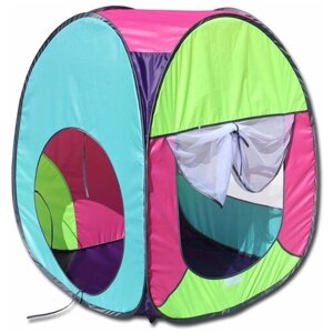 Палатка квадратная "Радужный домик", 4 грани, цв. фиолетовый/лимон/розовый/бирюза
