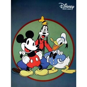 Плакат, постер на бумаге Mickey Donald Duck Goofy/Микки, Дональд Дак и Гуфи/комиксы/мультфильмы. Размер 21 х 30 см