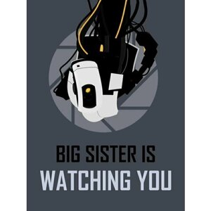 Плакат, постер на бумаге Portal 2-Big Sister Is Watching You/игровые/игра/компьютерные герои персонажи. Размер 30 х 42 см