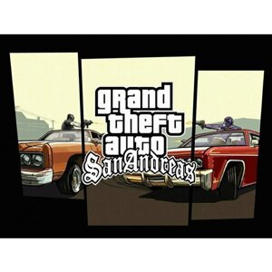 Плакат, постер на холсте Grand Theft Auto San Andreas/игровые/игра/компьютерные герои персонажи. Размер 21 х 30 см