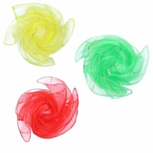 Платки для жонглирования реко, 3 штуки, красный, жёлтый, зелёный