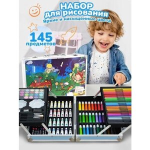 Play Okay Детский набор для рисования и творчества в чемодане, подарок
