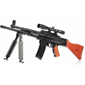 Пневматический детский автомат Калашникова , пулемет винтовка с прицелом и лазером, KillerZone оружие для мальчиков, Упаковка 400 пуль.