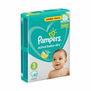 Подгузники Pampers "Active Baby", миди (6-10 кг), 82шт+ Premium миди (6-11кг)(под заказ)