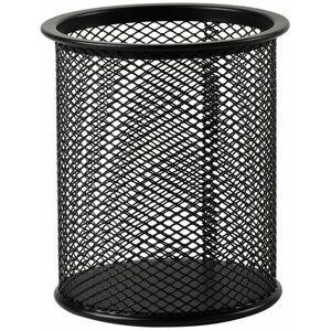 Подставка-органайзер STAFF Germanium, металлическая, круглое основание, 100х89 мм, черная, 231940