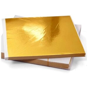Поталь золотая, для золочения, листовая (25 листов), цвет: золото, 14х14 см