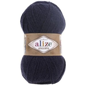 Пряжа Alize Alpaka royal (Альпака Роял) - 5 мотков Цвет: 58 темно-синий 15% шерсть, 30% альпака, 55% акрил 100г 250м
