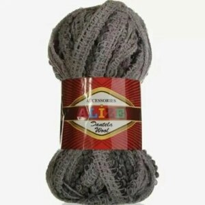 Пряжа для вязания Alize Dantela wool 100 гр/20 м 70% акрил, 30% шерсть 1491 бежево-бело-серый
