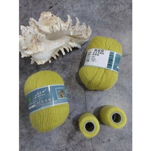 Пряжа для вязания "Пух норки"набор 2 мотка / цвет 843- зеленый чай